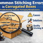 stitching errors in corrugated boxes showing common staple defects and solutions