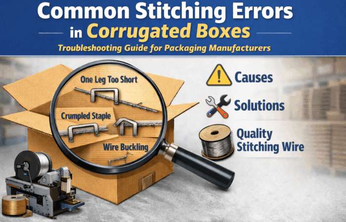 stitching errors in corrugated boxes showing common staple defects and solutions