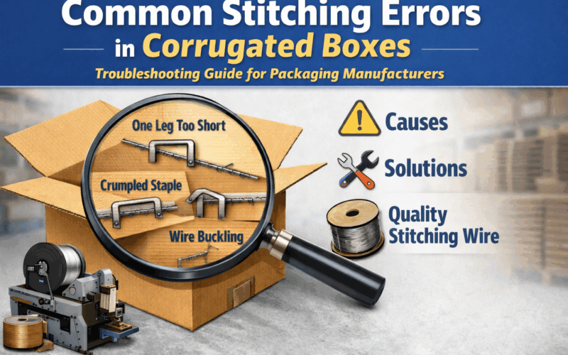 stitching errors in corrugated boxes showing common staple defects and solutions